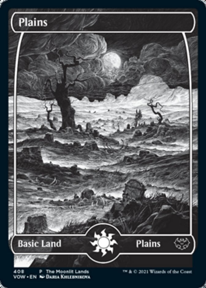 Plains (The Moonlit Lands) (Foil Etched) [Innistrad: Crimson Vow Promos] | Cracking-Singles