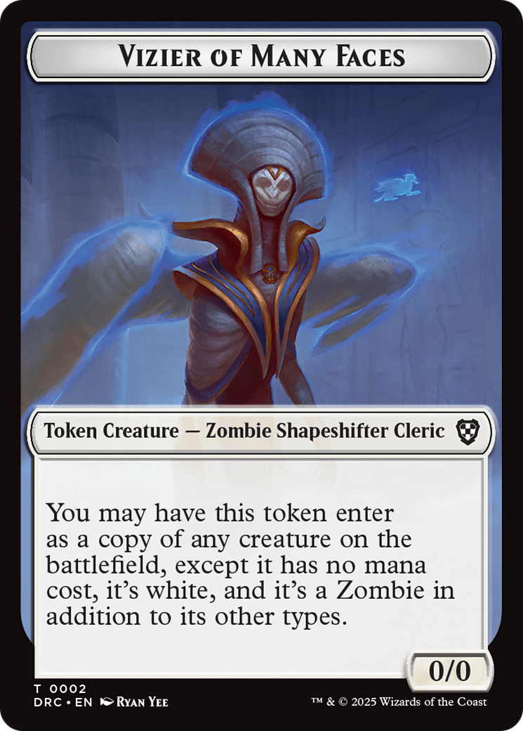 Angel of Sanctions // Vizier of Many Faces Double-Sided Token [Aetherdrift Commander] | Cracking-Singles