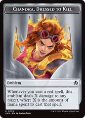 Human (0014) // Emblem - Chandra, Dressed to Kill Double-Sided Token [Innistrad Remastered Tokens] | Cracking-Singles