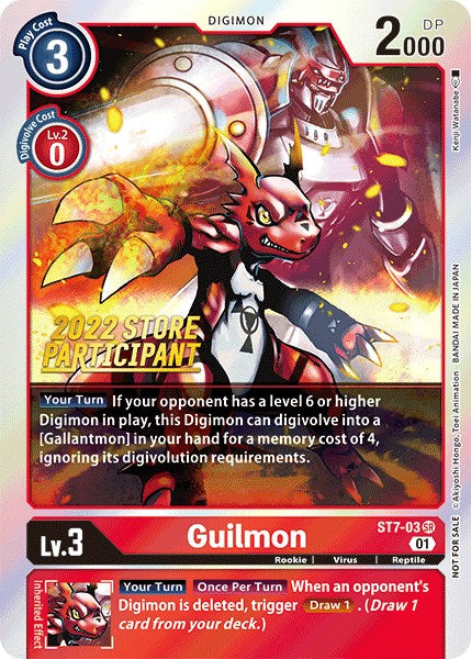 Guilmon [ST7-03] (2022 Store Participant) [Starter Deck: Gallantmon Promos] | Cracking-Singles