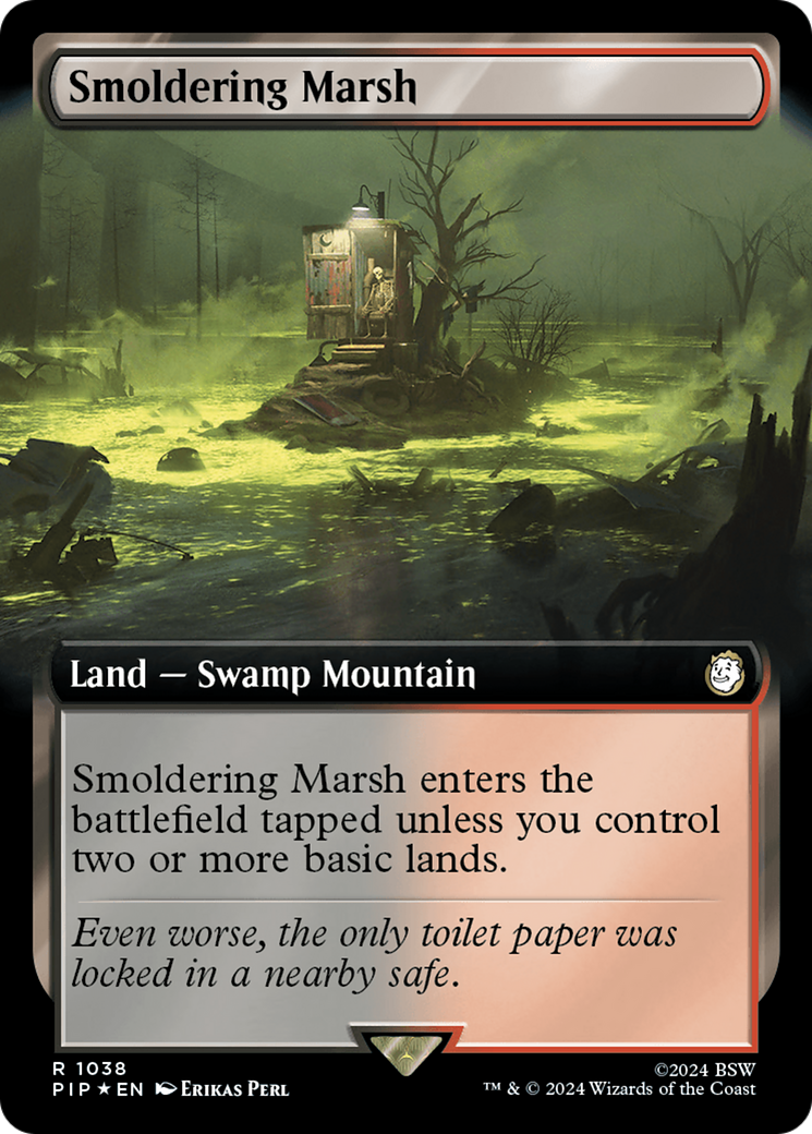 Smoldering Marsh (Extended Art) (Surge Foil) [Fallout] | Cracking-Singles