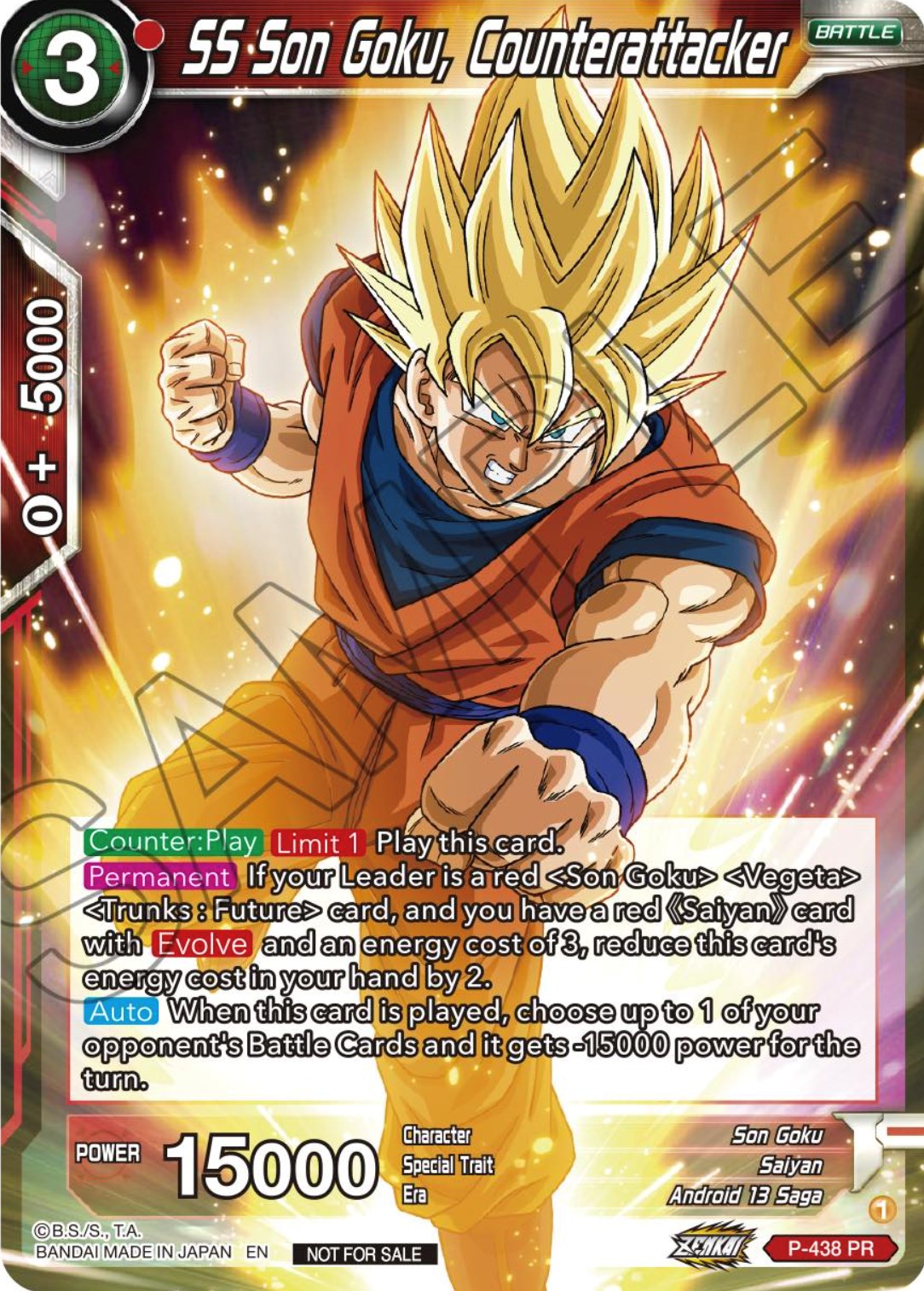 SS Son Goku, Counterattacker (Zenkai Series Tournament Pack Vol.2) (P-438) [Tournament Promotion Cards] | Cracking-Singles