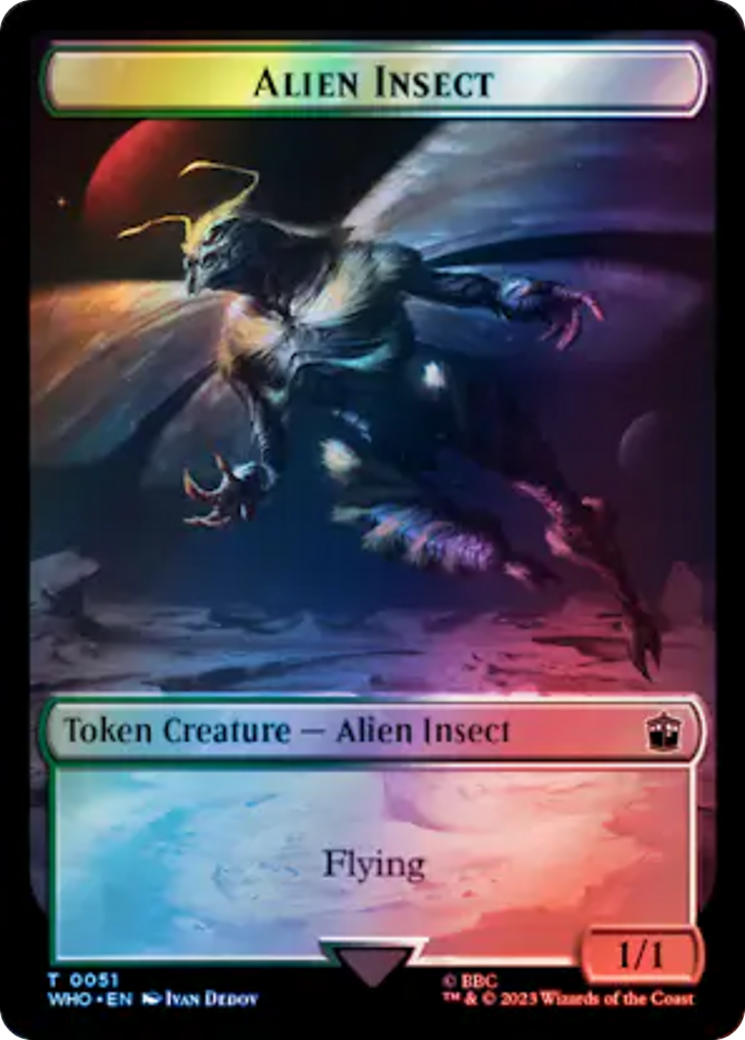 Alien // Alien Insect Double-Sided Token (Surge Foil) [Doctor Who Tokens] | Cracking-Singles