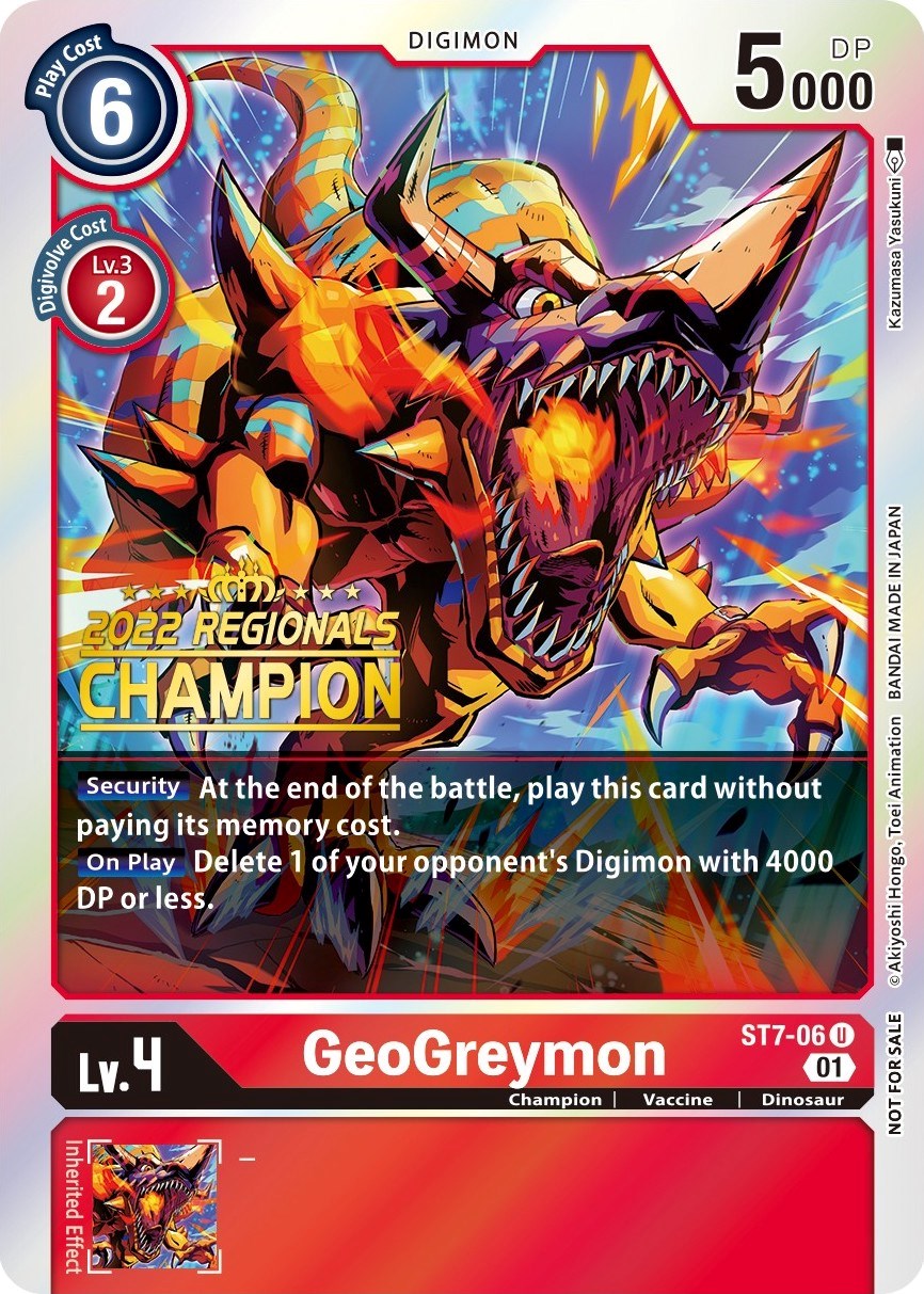 GeoGreymon [ST7-06] (2022 Championship Offline Regional) (Online Champion) [Starter Deck: Gallantmon Promos] | Cracking-Singles