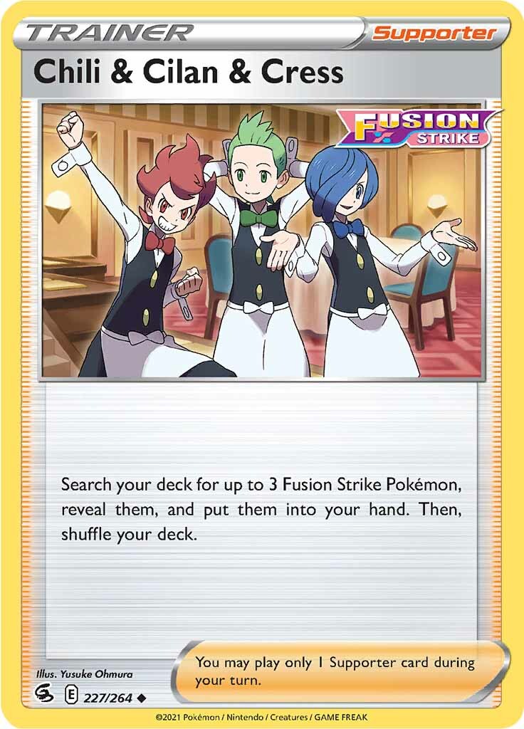 Chili & Cilan & Cress (227/264) [Sword & Shield: Fusion Strike] | Cracking-Singles