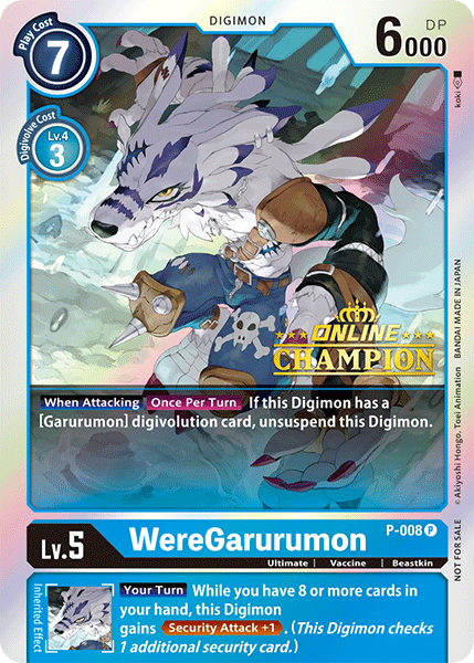 WereGarurumon [P-008] (Online Regional - Champion) [Promotional Cards] | Cracking-Singles