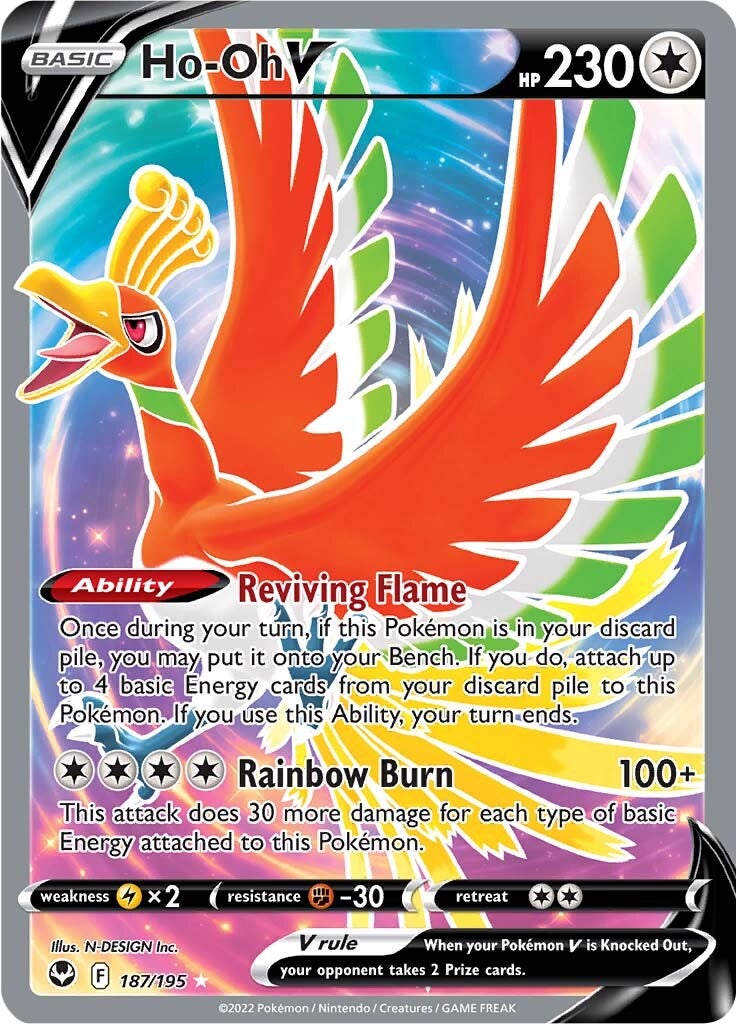 Ho-oh V (187/195) [Sword & Shield: Silver Tempest] | Cracking-Singles