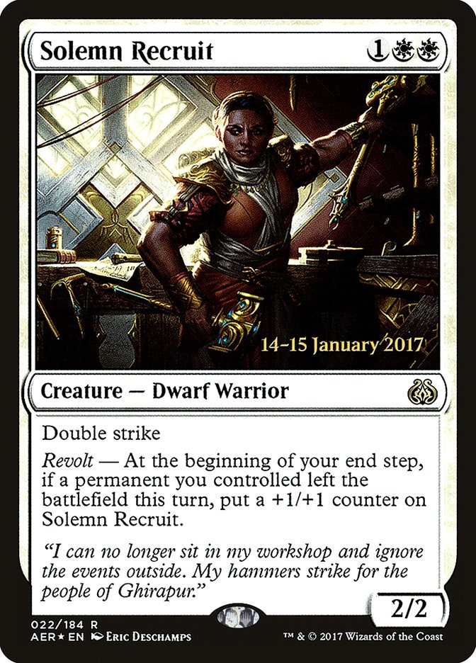 Solemn Recruit [Aether Revolt Prerelease Promos] | Cracking-Singles