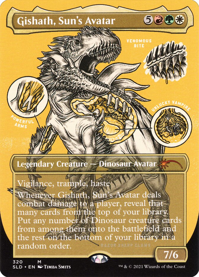 Gishath, Sun's Avatar (Borderless Foil Etched) [Secret Lair Drop Series] | Cracking-Singles