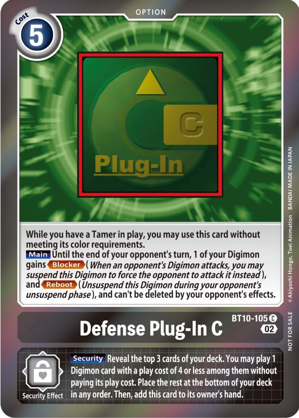 Defense Plug-In C [BT10-105] (Event Pack 4) [Xros Encounter Promos] | Cracking-Singles