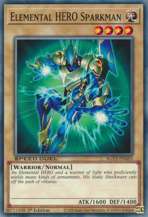 Elemental HERO Sparkman [SGX3-ENA05] Common | Cracking-Singles