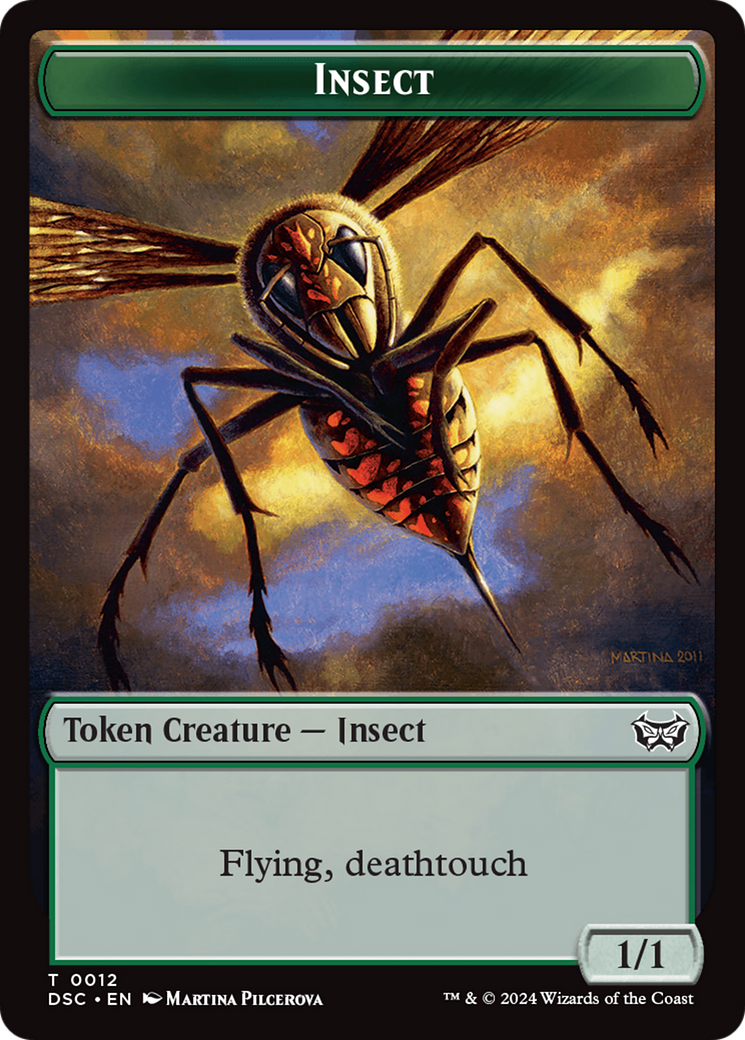 Insect (0012) // Spider Double-Sided Token [Duskmourn: House of Horror Commander Tokens] | Cracking-Singles