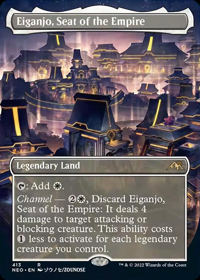 Eiganjo, Seat of the Empire (Borderless Alternate Art) [Kamigawa: Neon Dynasty] | Cracking-Singles