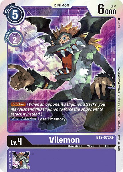 Vilemon [BT2-072] (Event Pack 1) [Release Special Booster Promos] | Cracking-Singles