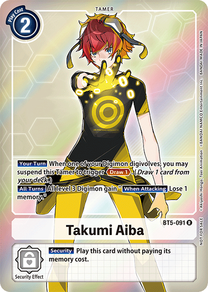 Takumi Aiba [BT5-091] (Buy-A-Box Promo) [Battle of Omni Promos] | Cracking-Singles