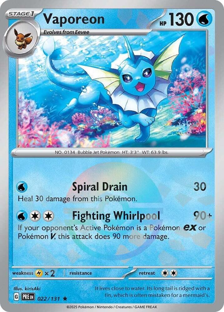 Vaporeon (022/131) (Poke Ball Pattern) [Scarlet & Violet: Prismatic Evolutions] | Cracking-Singles