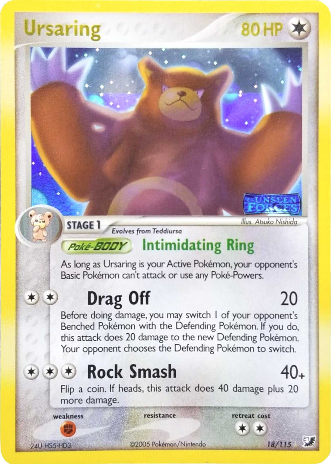 Ursaring (18/115) (Stamped) [EX: Unseen Forces] | Cracking-Singles