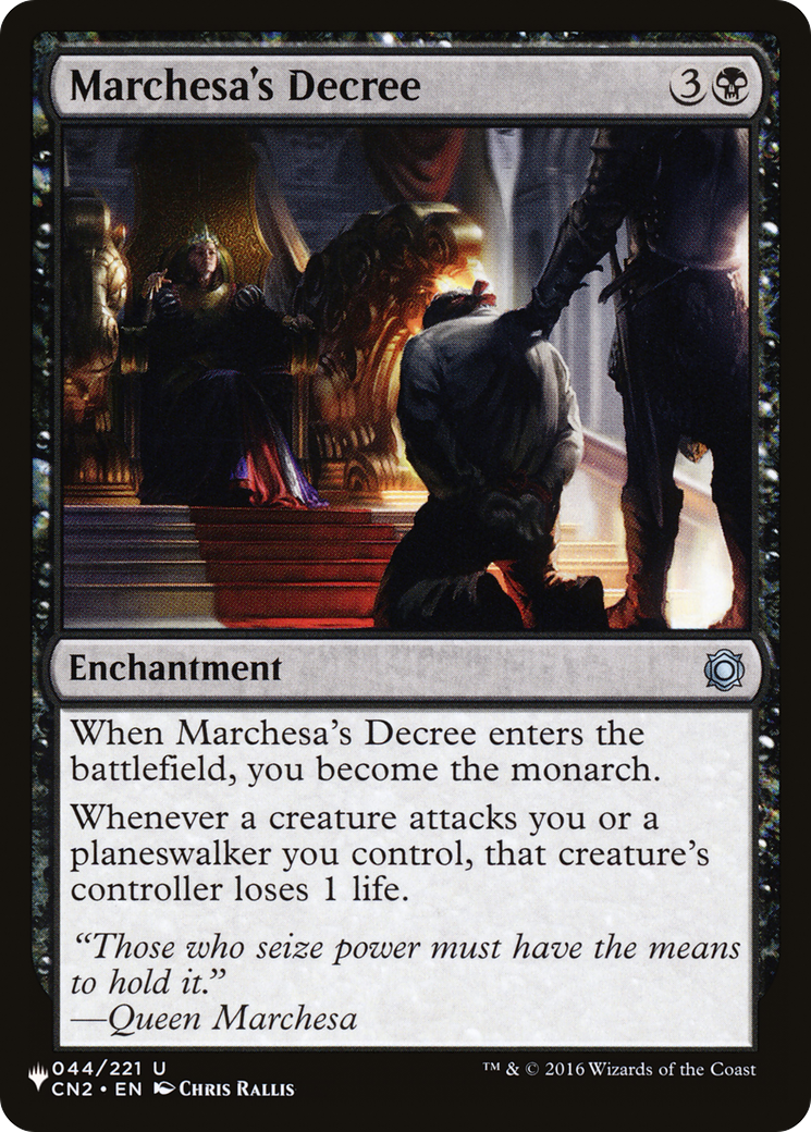 Marchesa's Decree [The List Reprints] | Cracking-Singles