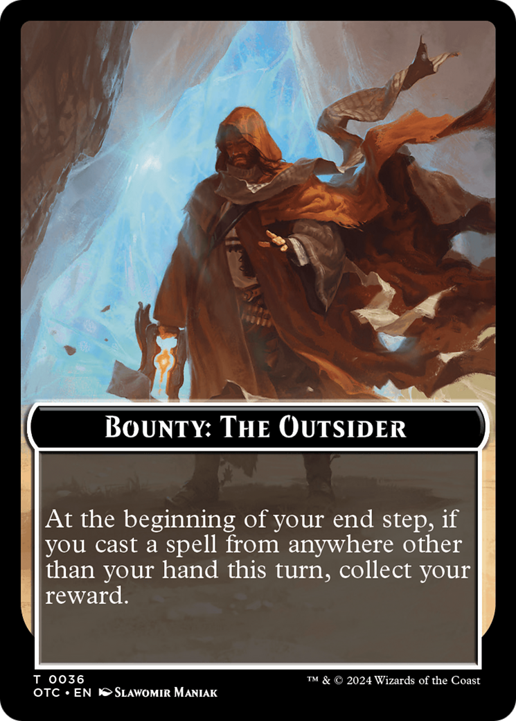 Bounty: The Outsider // Bounty Rules Double-Sided Token [Outlaws of Thunder Junction Commander Tokens] | Cracking-Singles