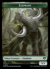 Clue // Elephant Double-Sided Token [Commander Masters Tokens] | Cracking-Singles