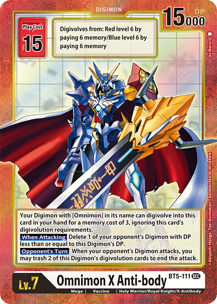 Omnimon X Anti-body [BT5-111] (Alternate Art) [Battle of Omni] | Cracking-Singles