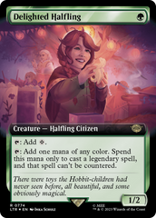 Delighted Halfling (Extended Art) (Surge Foil) [The Lord of the Rings: Tales of Middle-Earth] | Cracking-Singles