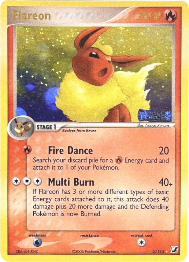 Flareon (5/115) (Stamped) [EX: Unseen Forces] | Cracking-Singles