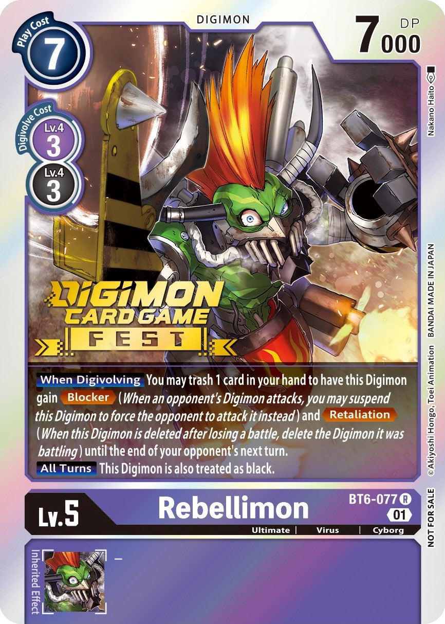 Rebellimon [BT6-077] (Digimon Card Game Fest 2022) [Double Diamond Promos] | Cracking-Singles