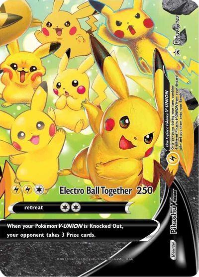 Pikachu V-UNION (SWSH142) (Celebrations) [Sword & Shield: Black Star Promos] | Cracking-Singles