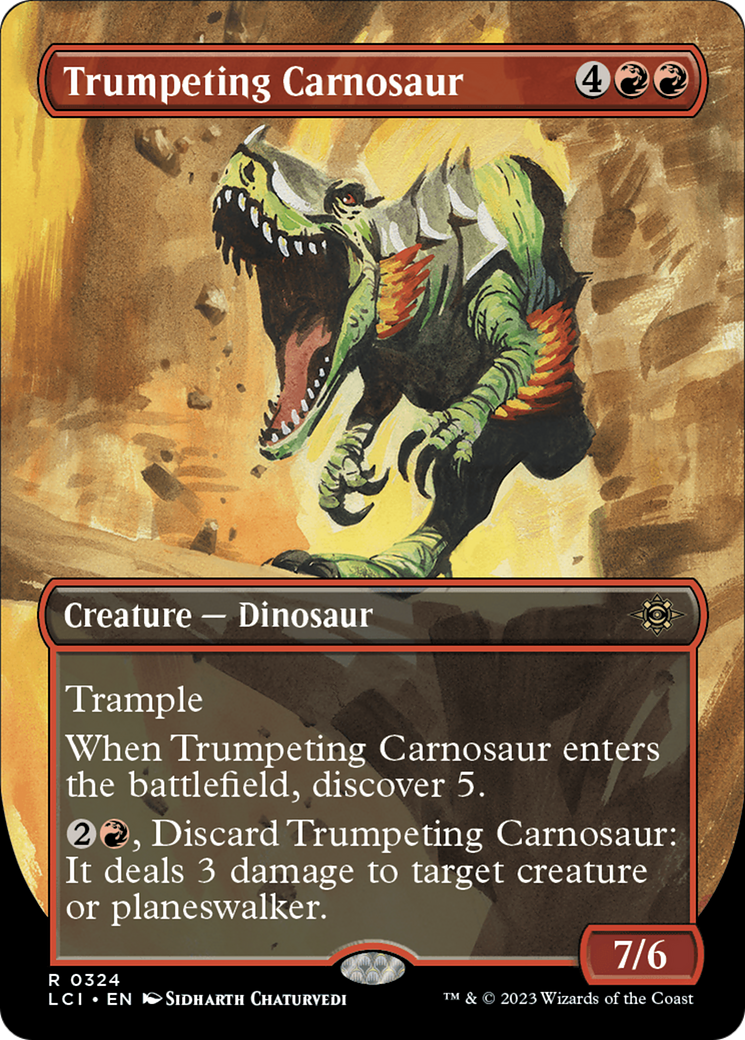 Trumpeting Carnosaur (Borderless) [The Lost Caverns of Ixalan] | Cracking-Singles