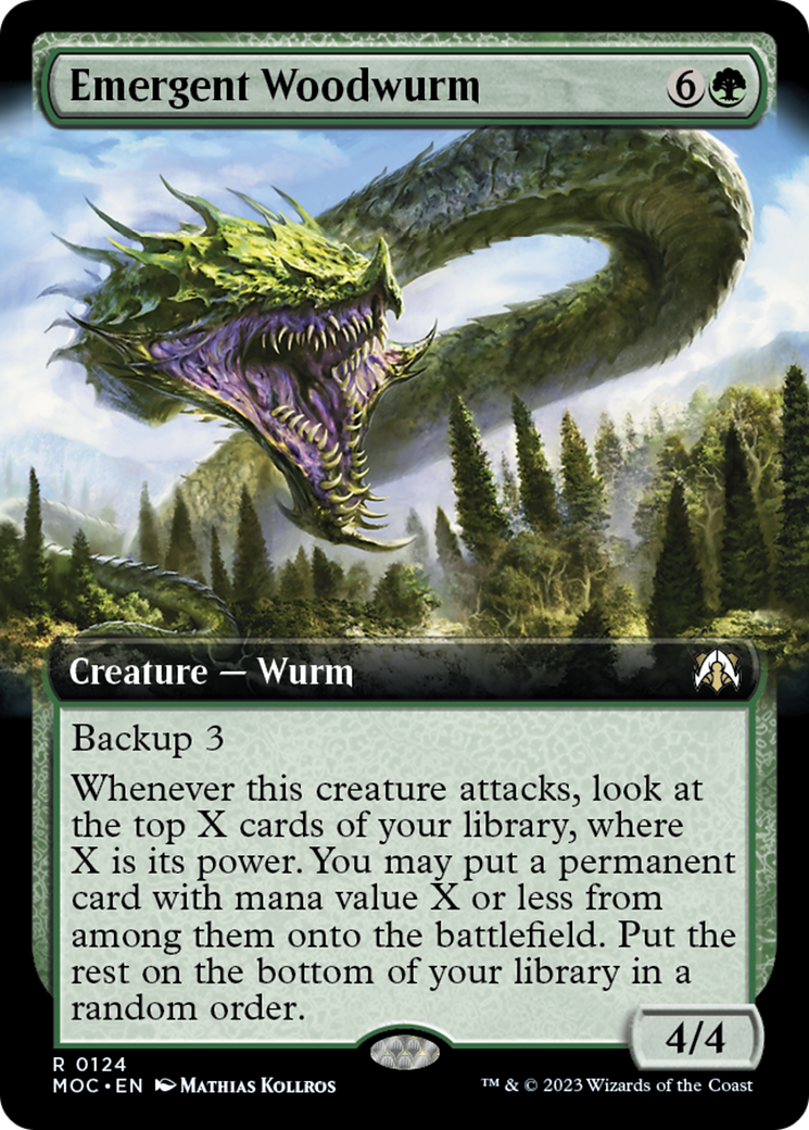 Emergent Woodwurm (Extended Art) [March of the Machine Commander] | Cracking-Singles