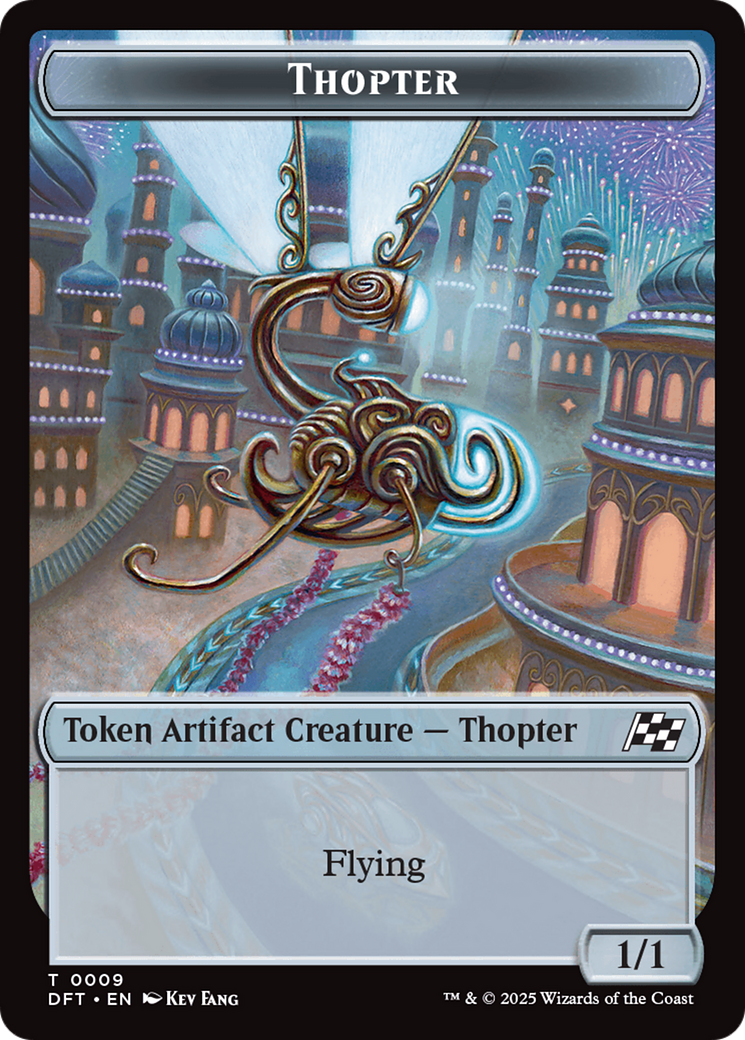 Golem (0015) // Thopter (0009) Double-Sided Token [Aetherdrift Tokens] | Cracking-Singles