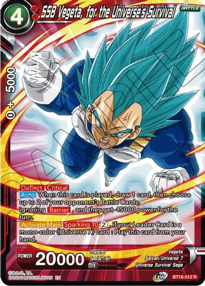 SSB Vegeta, for the Universe's Survival (BT16-012) [Realm of the Gods] | Cracking-Singles