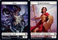 Goat // Human Soldier Double Sided Foil [Theros Beyond Death] Tokens] | Cracking-Singles