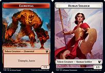 Elemental // Human Soldier Double Sided Foil [Theros Beyond Death] Tokens] | Cracking-Singles