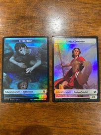 Reflection // Human Soldier Double Sided Foil [Theros Beyond Death] Tokens] | Cracking-Singles