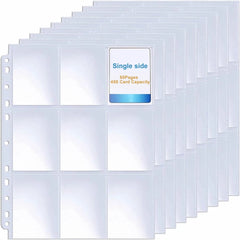 450 Pockets Single Side Trading Card Album Holder Sleeves 9 Pocket Clear Plastic Game Protectors Pokemon Baseball Cards 50 Pages | Cracking-Singles