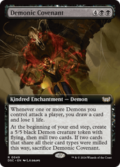 Demonic Covenant (Extended Art) [Duskmourn: House of Horror Commander] | Cracking-Singles