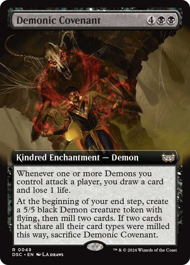 Demonic Covenant (Extended Art) [Duskmourn: House of Horror Commander] | Cracking-Singles