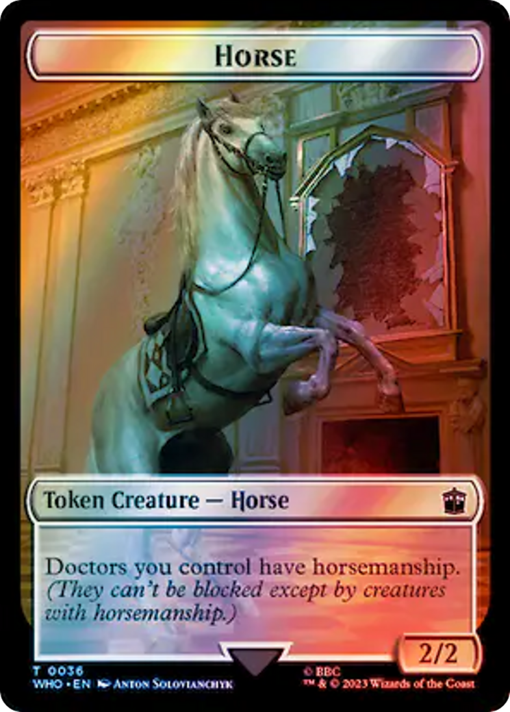 Horse // Clue (0053) Double-Sided Token (Surge Foil) [Doctor Who Tokens] | Cracking-Singles