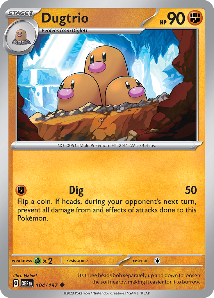 Dugtrio (104/197) [Scarlet & Violet: Obsidian Flames] | Cracking-Singles