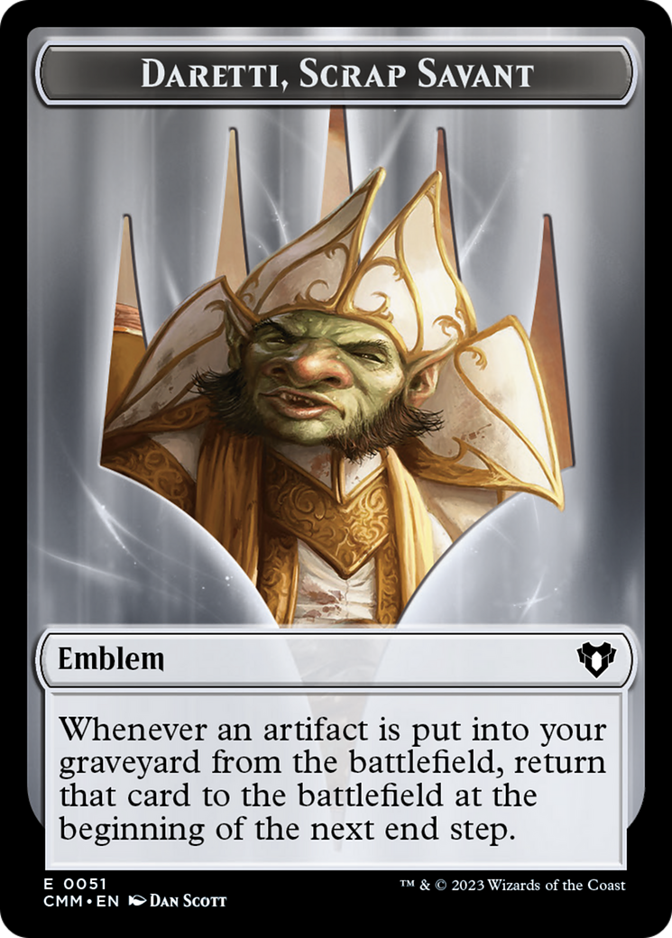 Daretti, Scrap Savant Emblem [Commander Masters Tokens] | Cracking-Singles