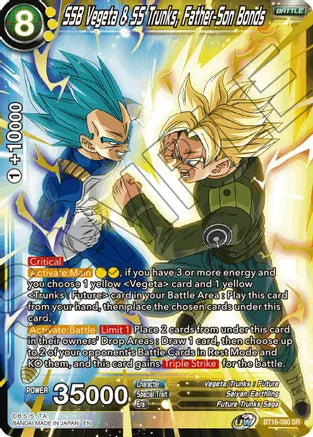 SSB Vegeta & SS Trunks, Father-Son Bonds (BT16-080) [Realm of the Gods] | Cracking-Singles