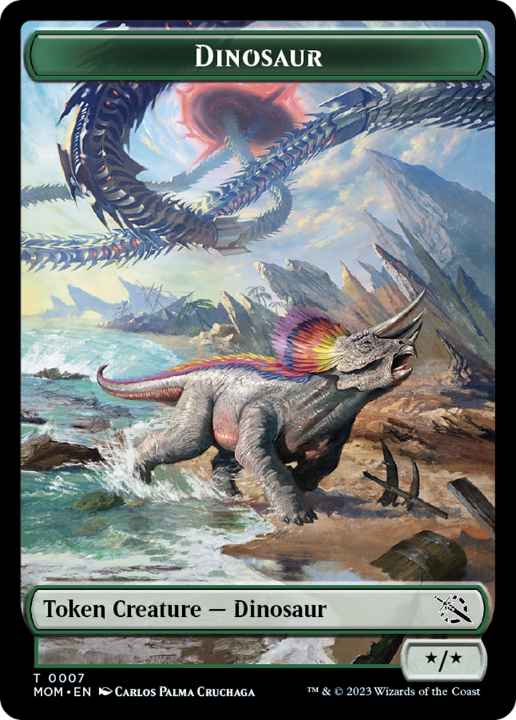 Treasure (21) // Dinosaur Double-Sided Token [March of the Machine Tokens] | Cracking-Singles