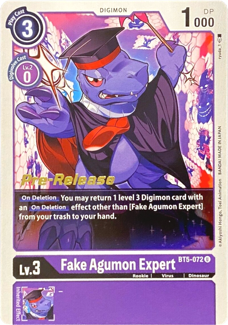 Fake Agumon Expert [BT5-072] [Battle of Omni Pre-Release Promos] | Cracking-Singles