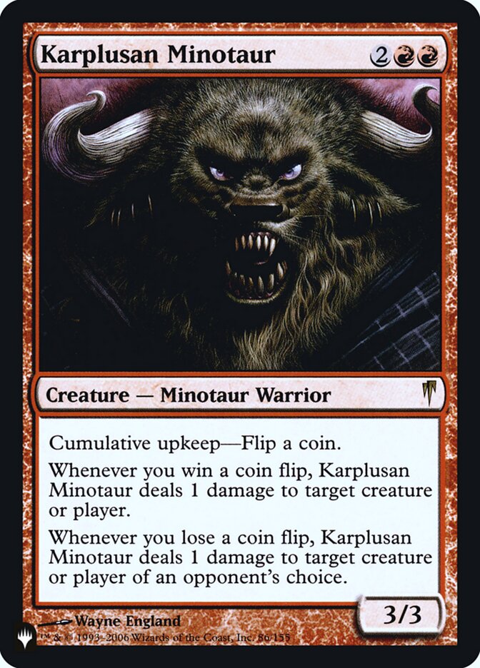 Karplusan Minotaur [Secret Lair: Heads I Win, Tails You Lose] | Cracking-Singles