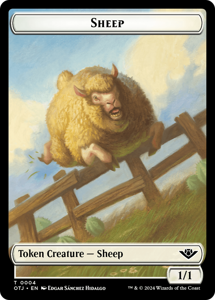 Sheep Token [Outlaws of Thunder Junction Tokens] | Cracking-Singles