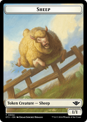 Mercenary // Sheep Double-Sided Token [Outlaws of Thunder Junction Tokens] | Cracking-Singles