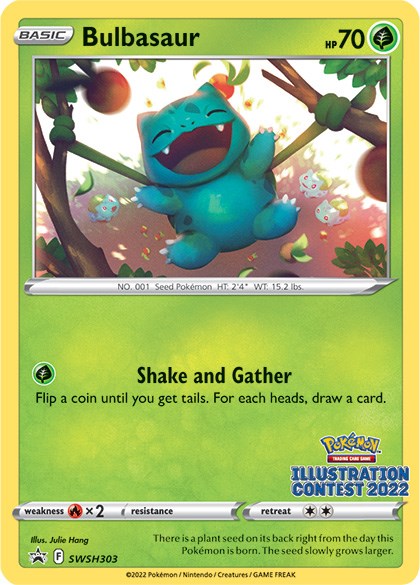 Bulbasaur (SWSH303) (Illustration Contest 2022) [Sword & Shield: Black Star Promos] | Cracking-Singles