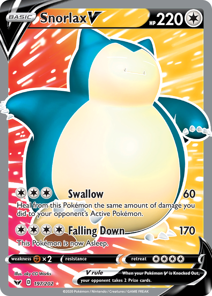 Snorlax V (197/202) [Sword & Shield: Base Set] | Cracking-Singles